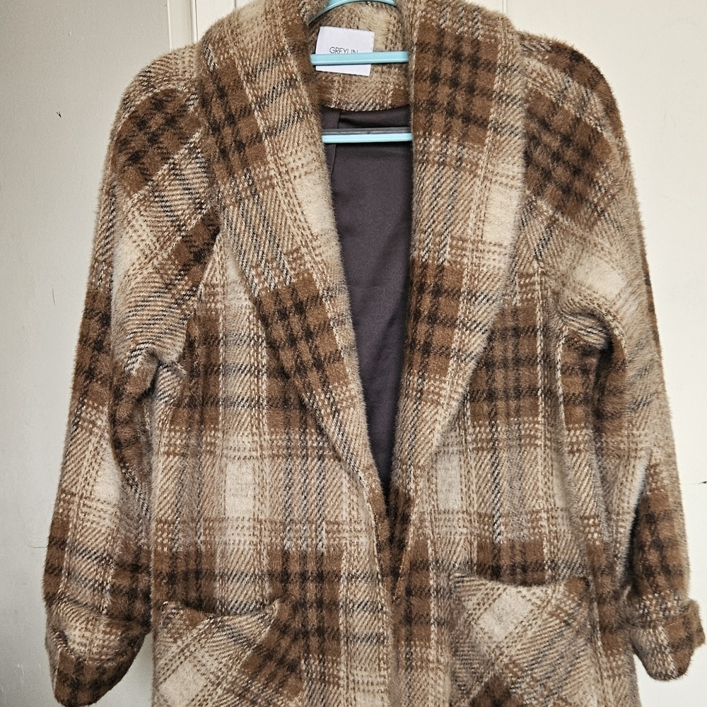 Greylin Small Women's Plaid Coat - Brown